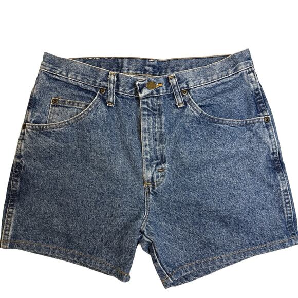 Wrangler Pants - Wrangler Denim Shorts Womens 34 High Rise Blue Jean 5 Pocket Classic